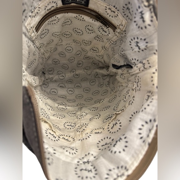 MYRA Charcoal Gray / Black White Tribal Dream Adjustable Crossbody Purse - Picture 6 of 11